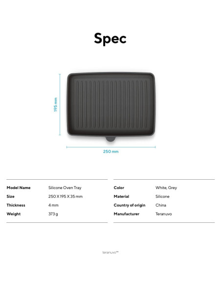 Bandeja de silicona Teranuvo para BALMUDA The Toaster Gris