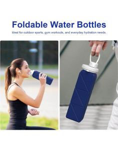 Botella de Agua Plegable Popdigito 610ml Silicona a Prueba de Fugas 2