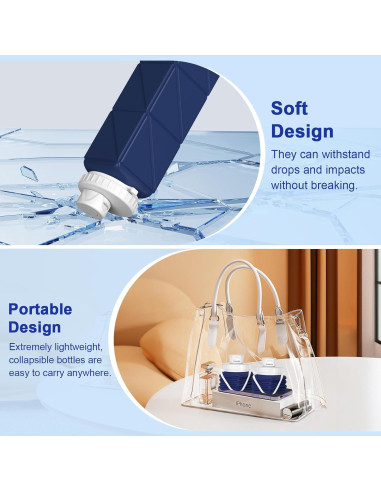 Botella de Agua Plegable Popdigito 610ml Silicona a Prueba de Fugas