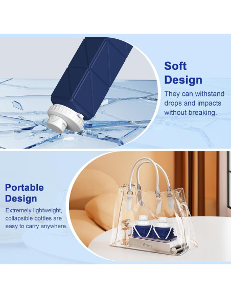 Botella de Agua Plegable Popdigito 610ml Silicona a Prueba de Fugas