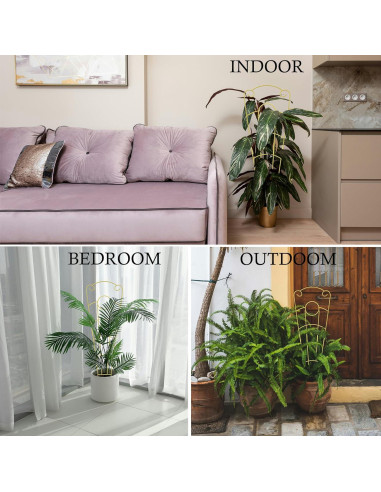 Trellis para Plantas MIJAYENV 4Pcs 76cm Dorado Apilable