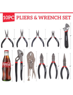 Juego de 10PC de Alicates CRAFTZONE con Estante de Almacenamiento 2