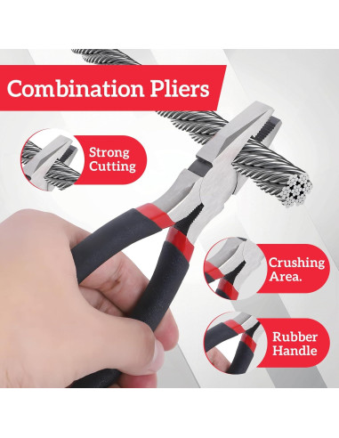 Juego de 10PC de Alicates CRAFTZONE con Estante de Almacenamiento