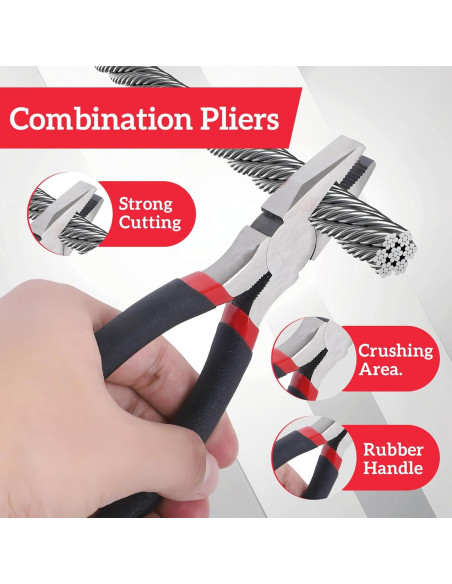 Juego de 10PC de Alicates CRAFTZONE con Estante de Almacenamiento