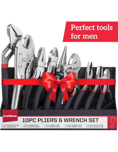 Juego de 10PC de Alicates CRAFTZONE con Estante de Almacenamiento