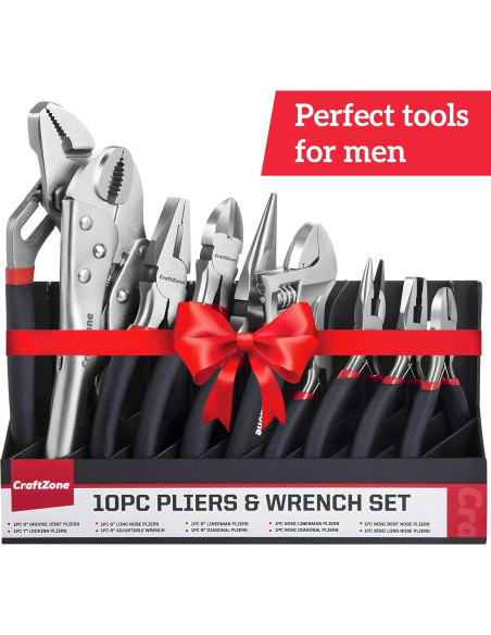 Juego de 10PC de Alicates CRAFTZONE con Estante de Almacenamiento