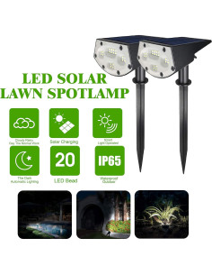 Focos Solares Himalayan Glow 20 LEDs IP65 Paquete de 4 2