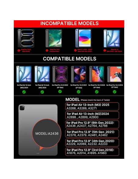 Funda Teclado Typecase para iPad Air 13 y Pro 12.9, Negro