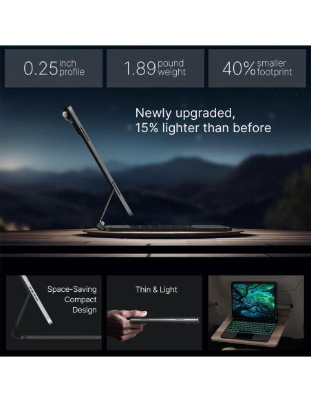 Funda Teclado Typecase para iPad Air 13 y Pro 12.9, Negro