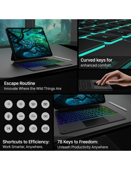 Funda Teclado Typecase para iPad Air 13 y Pro 12.9, Negro