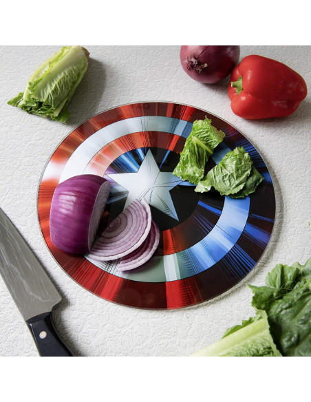 Tabla de Cortar Capitán América Marvel 29.85 cm Vidrio Templado