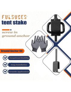 Estacas de Tierra Atornilladas Fulsuces 6PCS Adaptador Negro 2