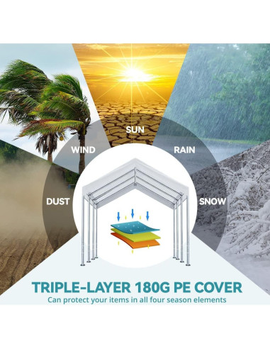 Cubierta de repuesto para carport Genérico 3.66x6.10m blanca