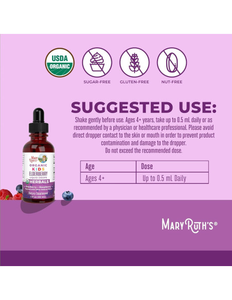 Gotas Líquidas de Saúco MaryRuth 29.57ml - Suplemento Infantil Gotas Líquidas de Saúco MaryRuth 29.57ml - Suplemento Infantil