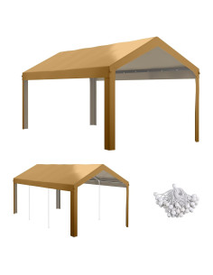 Cubierta de Carport Outsunny 10 x 6.1 m Resistente al Agua