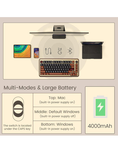 Teclado Mecánico Akko MU02 75% RGB Inalámbrico Otoño