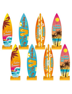 Decoraciones de Mesa Playa Blulu 8 Pcs Tabla Surf 21x6 cm