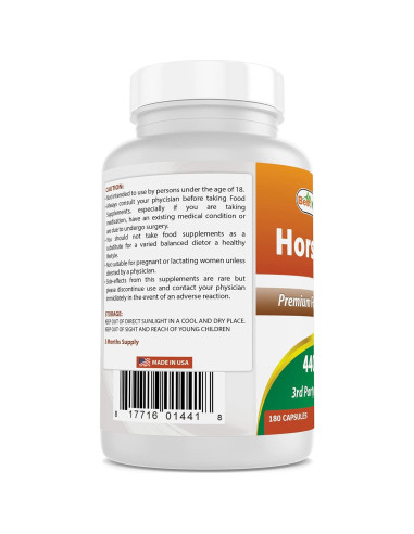 Cápsulas de Cola de Caballo 440 mg - 180 Unidades - Mejores Naturales