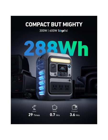 Estación de Energía Portátil Anker SOLIX C300 288Wh 300W Estación de Energía Portátil Anker SOLIX C300 288Wh 300W