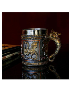 Taza de Dragón Dorado Alikiki - 0.45L de Acero Inoxidable
