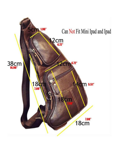 Mochila cruzada Hebetag de cuero para hombres y mujeres