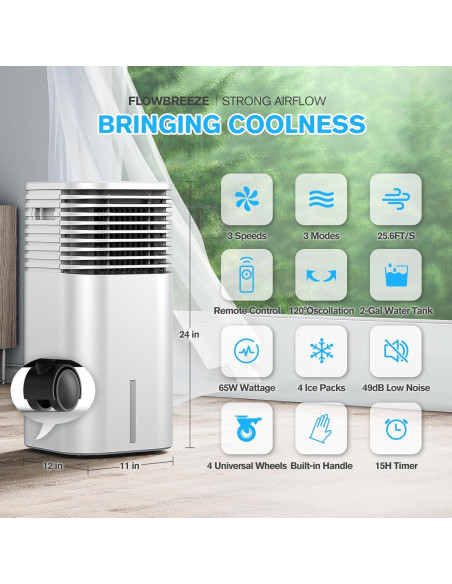 Aire Acondicionado Portátil FLOWBREEZE DL3 3 en 1 65W