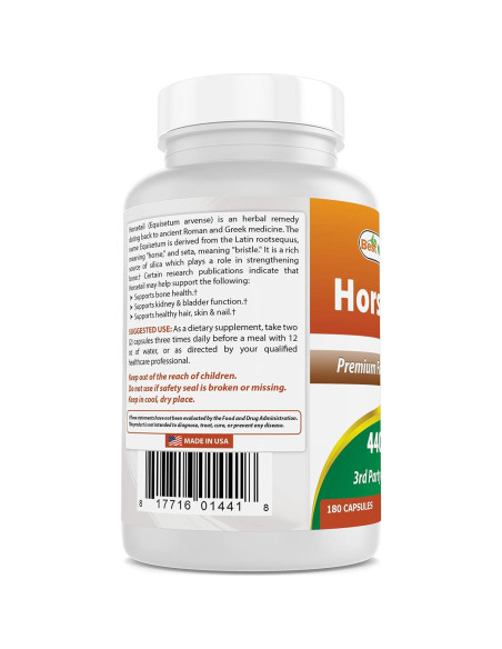 Cápsulas de Cola de Caballo 440 mg - 180 Unidades - Mejores Naturales