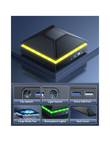 Ventilador de Enfriamiento MENEEA para Xbox Series X con Luz