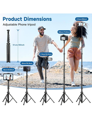 Trípode para Teléfono Victiv 85" (215,9 cm) con Control Remoto