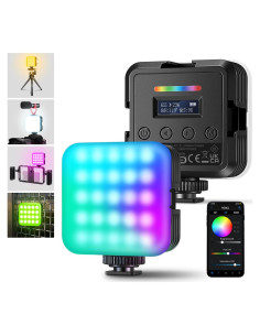 NEEWER RGB62 Luz de Video Magnética 2 Paquete Control APP