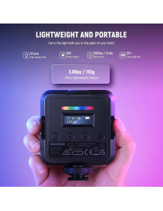 NEEWER RGB62 Luz de Video Magnética 2 Paquete Control APP 2
