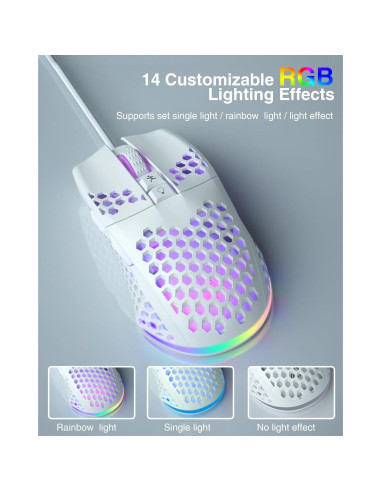 Ratón Gaming Con Cable SOLAKAKA SM900 Blanco 12800 DPI