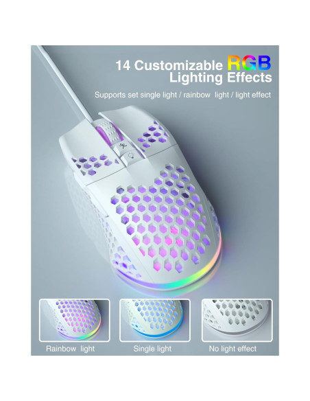 Ratón Gaming Con Cable SOLAKAKA SM900 Blanco 12800 DPI Ratón Gaming Con Cable SOLAKAKA SM900 Blanco 12800 DPI