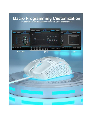 Ratón Gaming Con Cable SOLAKAKA SM900 Blanco 12800 DPI