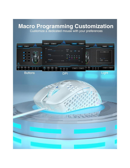 Ratón Gaming Con Cable SOLAKAKA SM900 Blanco 12800 DPI Ratón Gaming Con Cable SOLAKAKA SM900 Blanco 12800 DPI