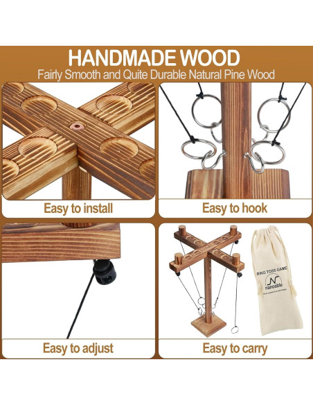 Juego de Lanzamiento de Aros Nanoable Grande para 2-4 Jugadores