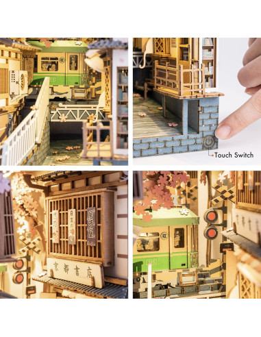 Rolife Kit Nook de Libros 3D Sakura Densya con LED