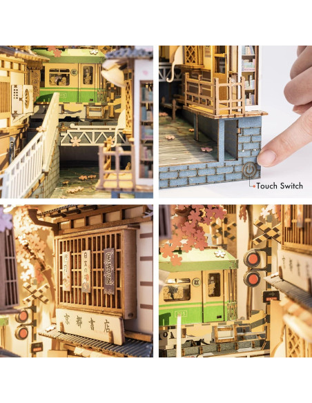 Rolife Kit Nook de Libros 3D Sakura Densya con LED