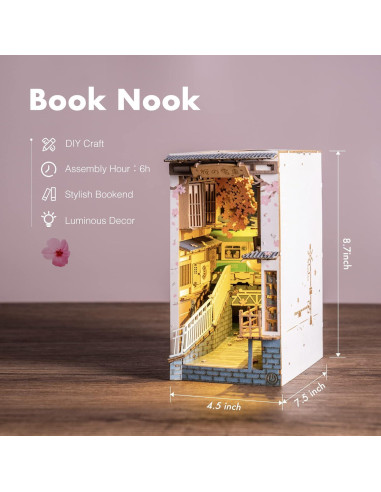 Rolife Kit Nook de Libros 3D Sakura Densya con LED