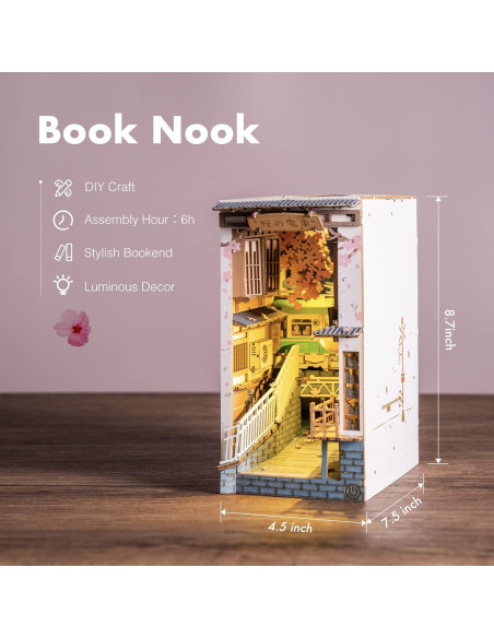 Rolife Kit Nook de Libros 3D Sakura Densya con LED