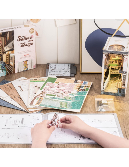 Rolife Kit Nook de Libros 3D Sakura Densya con LED