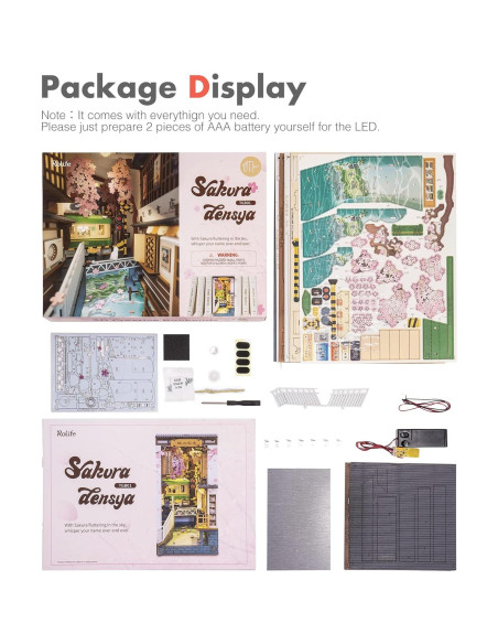 Rolife Kit Nook de Libros 3D Sakura Densya con LED