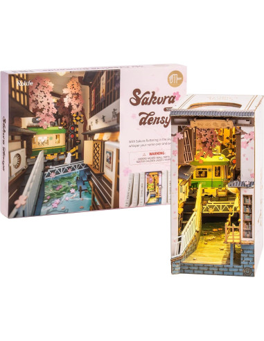 Rolife Kit Nook de Libros 3D Sakura Densya con LED