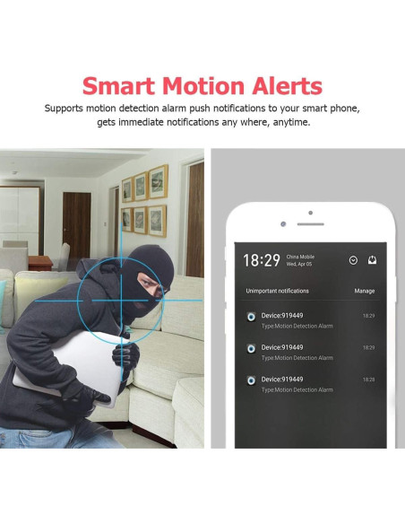 Mini Cámara Espía WiFi 1080P Portátil con Lente Extendida