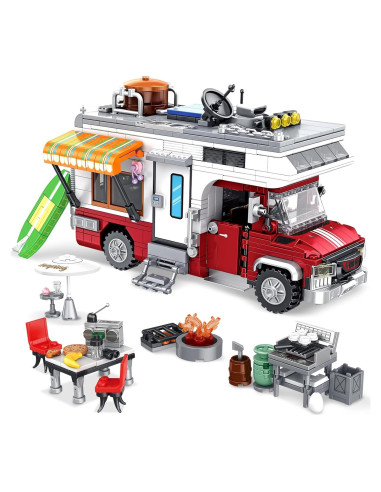 Juego de Construcción Camper Van Shantou 924 Piezas LED