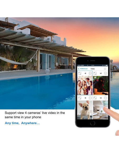 Mini Cámara Espía WiFi 1080P Portátil con Lente Extendida