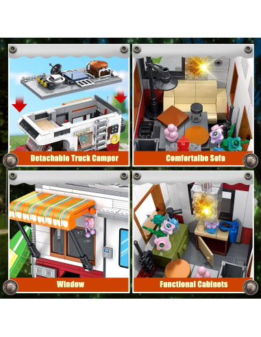 Juego de Construcción Camper Van Shantou 924 Piezas LED
