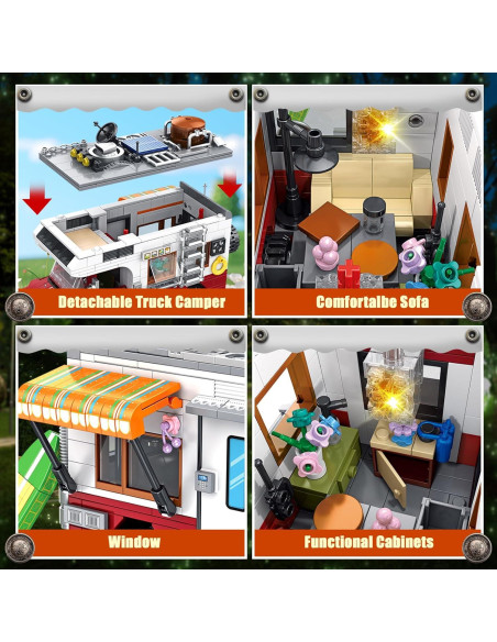 Juego de Construcción Camper Van Shantou 924 Piezas LED