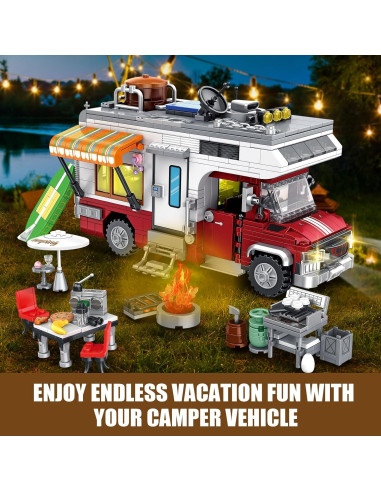 Juego de Construcción Camper Van Shantou 924 Piezas LED