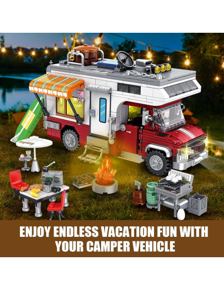 Juego de Construcción Camper Van Shantou 924 Piezas LED